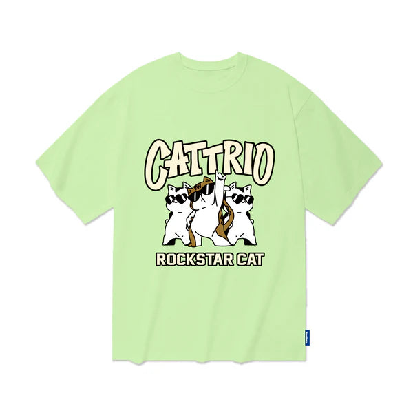 TSP - 18 CATTRIO Rockstar cat Overfit Short Sleeve T-shirt