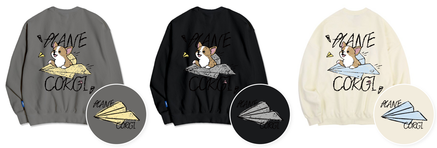 TSP - 53 Paper Airplane Corgi Sweatshirt