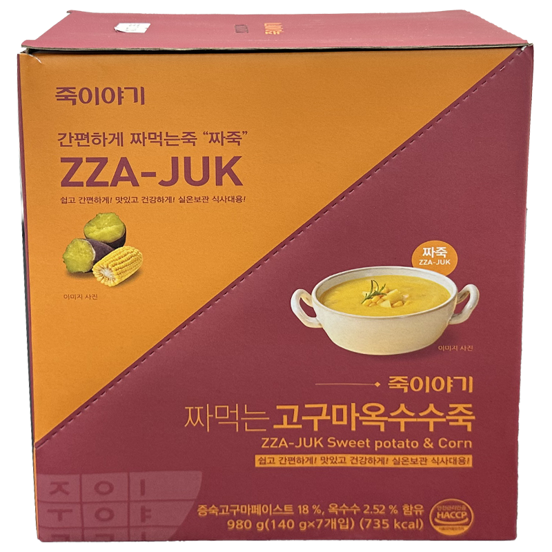 [Jjajuk] Jjajukiyagi Jjajuk Sweet Potato Corn Porridge 980g