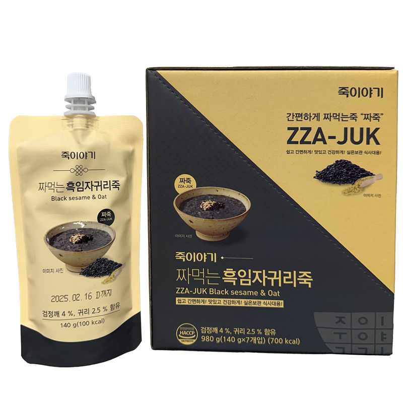 [Jjajuk] Jjajukiyagi Jjajuk Black Sesame Oat Porridge 980g