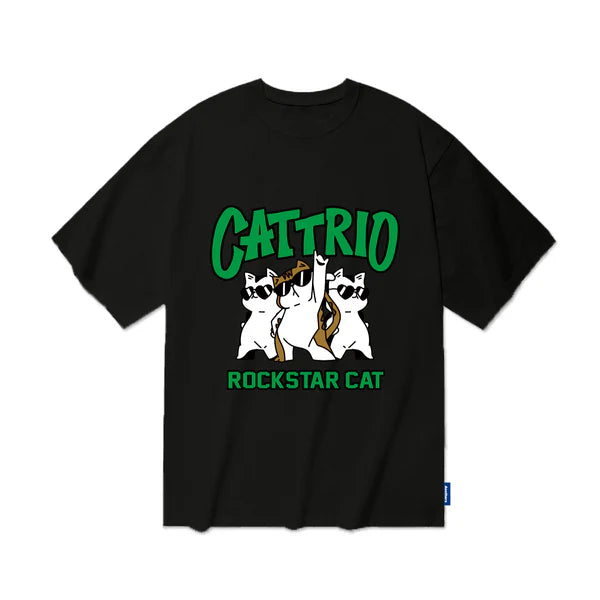 [Pre-Order] TSP - 18 CATTRIO Rockstar cat Overfit Short Sleeve T-shirt