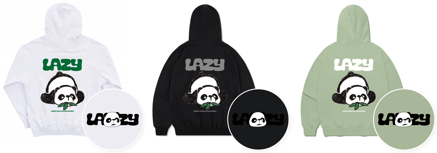 TSP-67 Lazy Panda Fleece-lined Hoodie