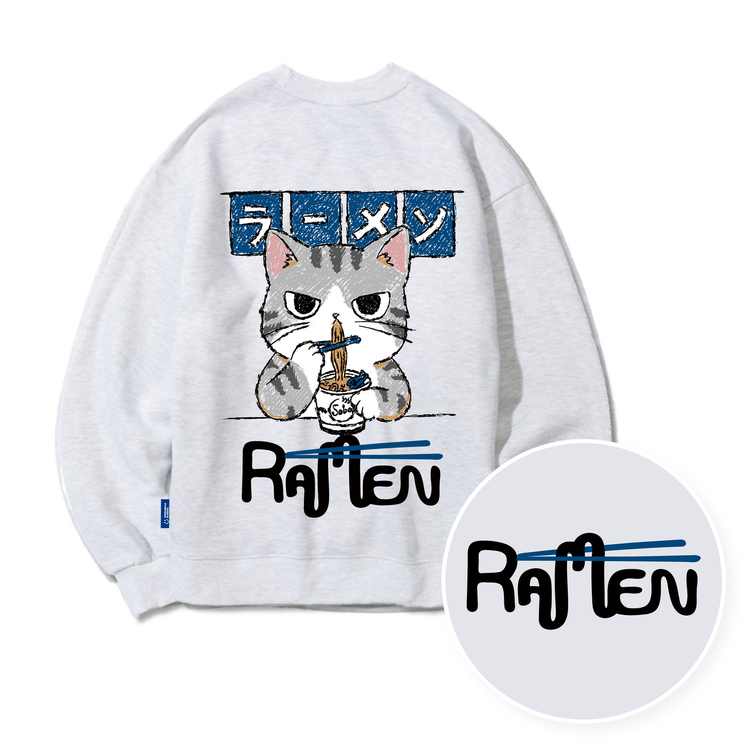 TSP-69 Ramen Cat Fleece-lined Sweatshirt