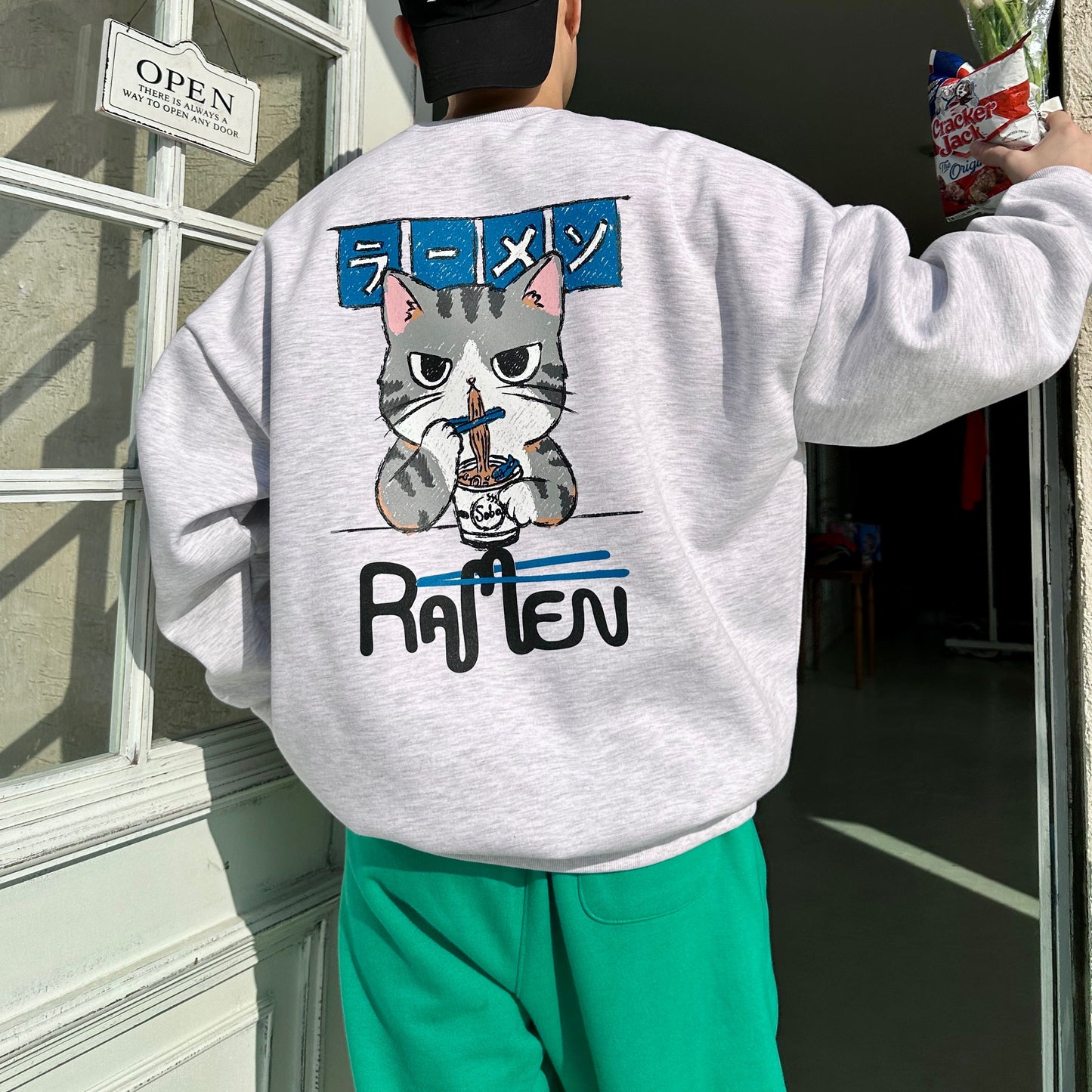 TSP-69 Ramen Cat Fleece-lined Sweatshirt