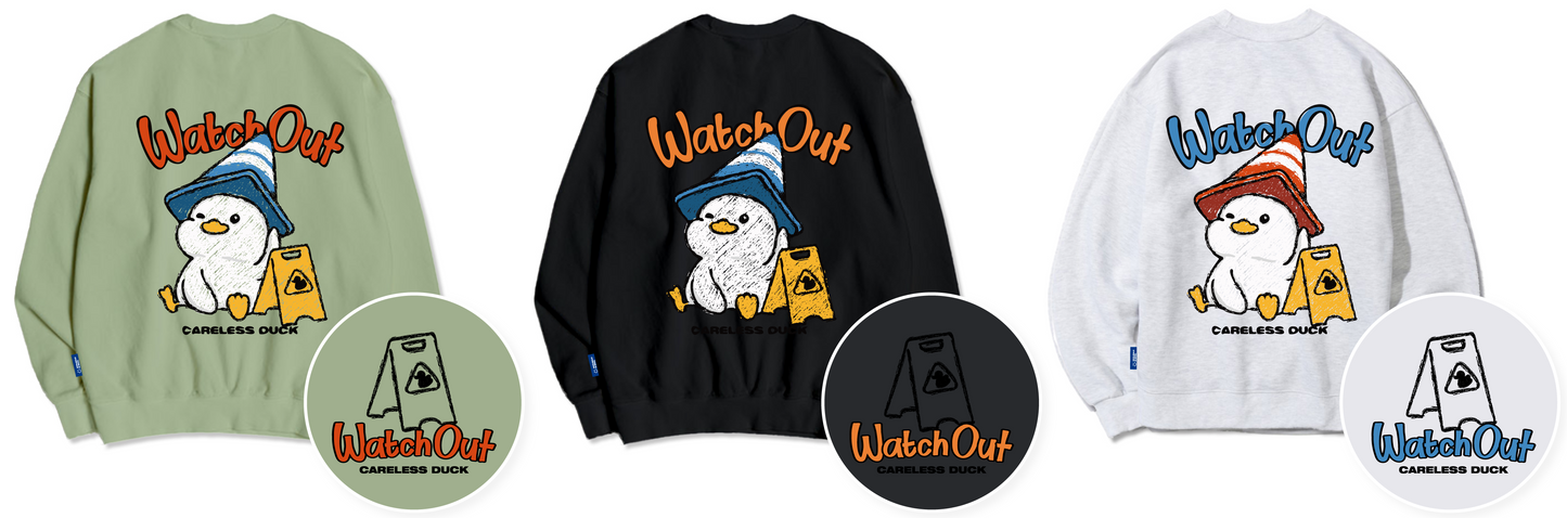 TSP-71 Watch Out! Duck Fleece-lined Sweatshirt